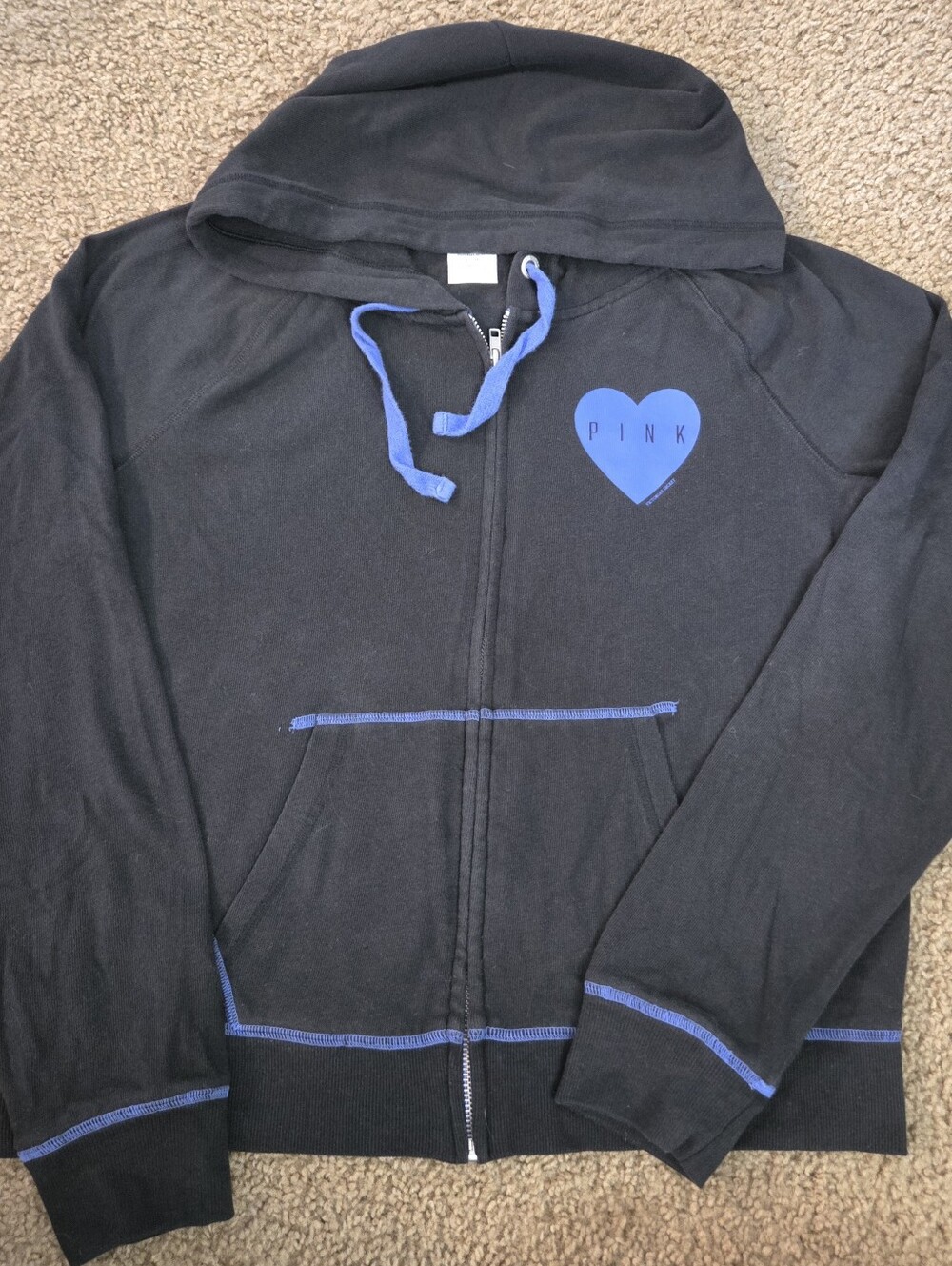 PINK Victoria's Secret Large Vintage Full Zip Hoodie HTF